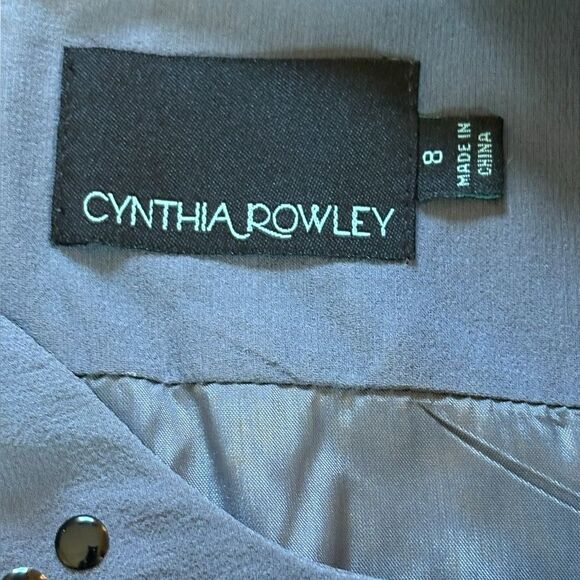 Cynthia Rowley Silk Studded Mini Dress Slate Blue Gray Womens Size 8 - Picture 9 of 12
